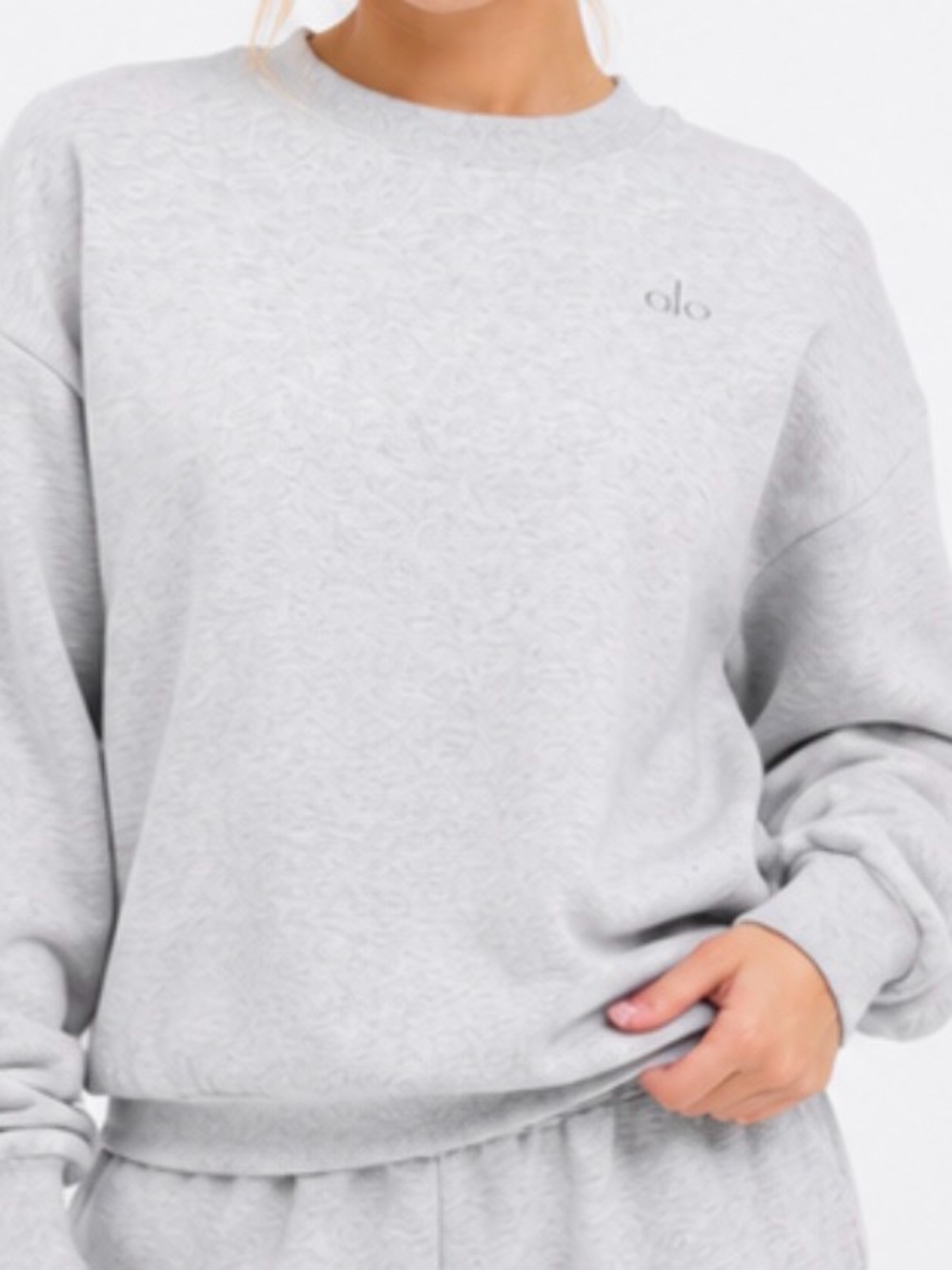 ALO Yoga Light Gray Crewneck Sweatshirt